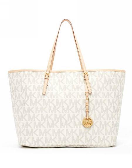 michael kors jet set logo reise tote vanilla Ny Ankomst k0rez